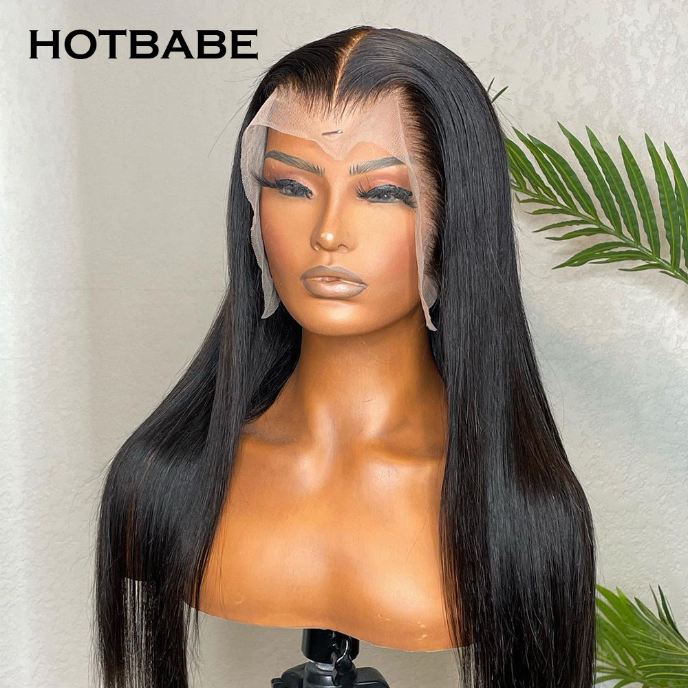 Glueless 13x6 Deep Part Transparent Lace Front Wigs Brazilian Human Hair Invisible Straight Lace Front Wig 150% Density