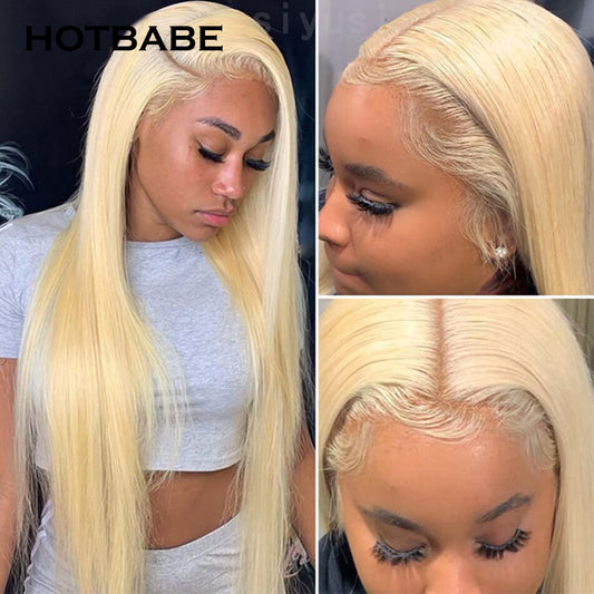 613 Blonde 13x6 Lace Front Wig Human Hair Wigs For Women 30 Inch Transparent 613 Lace Frontal Wig Brazilian Blonde Straight Wig